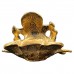 Oxidized Golden Metal Flower Lord Ganesha Idol